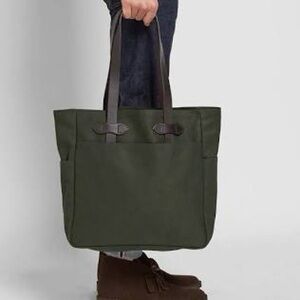 Gilson Rugged Twill Open Tote in Olive Green